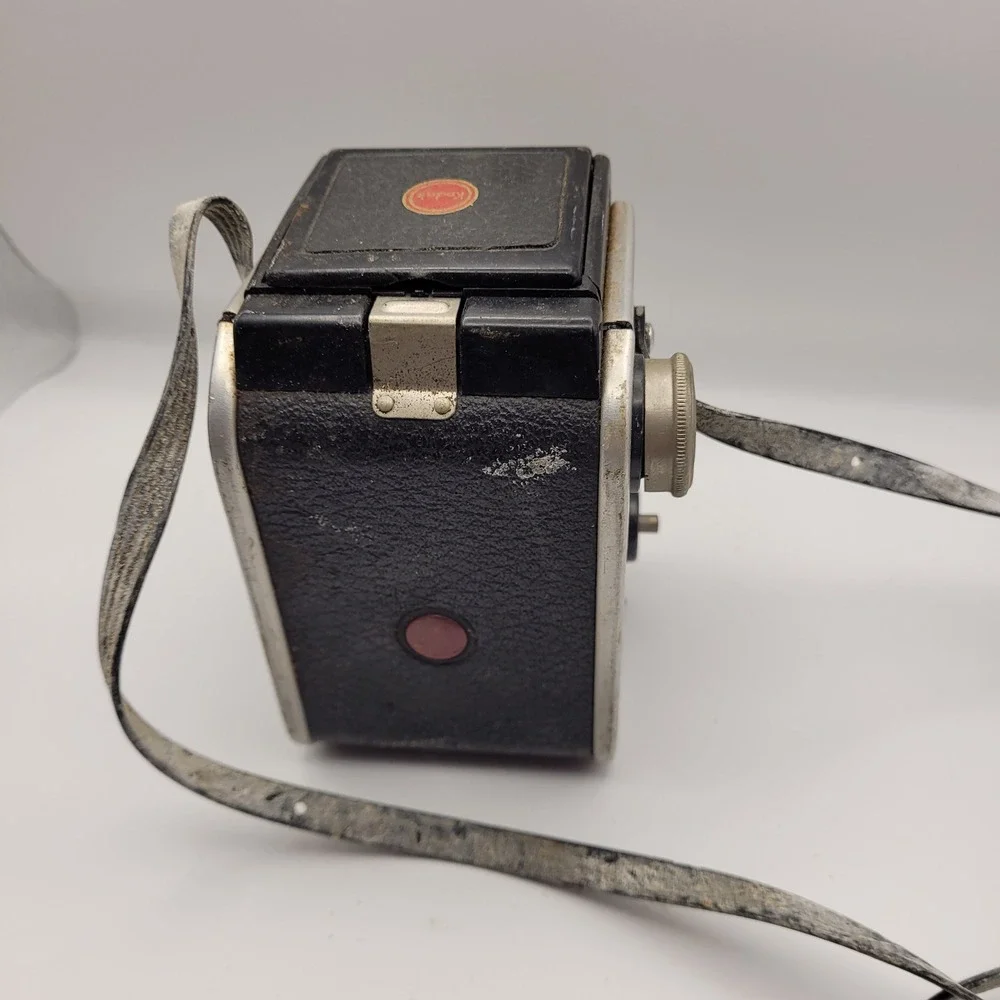 Vintage Kodak Duaflex II Camera Kodet Lens Black Silver TLR Style Display Piece